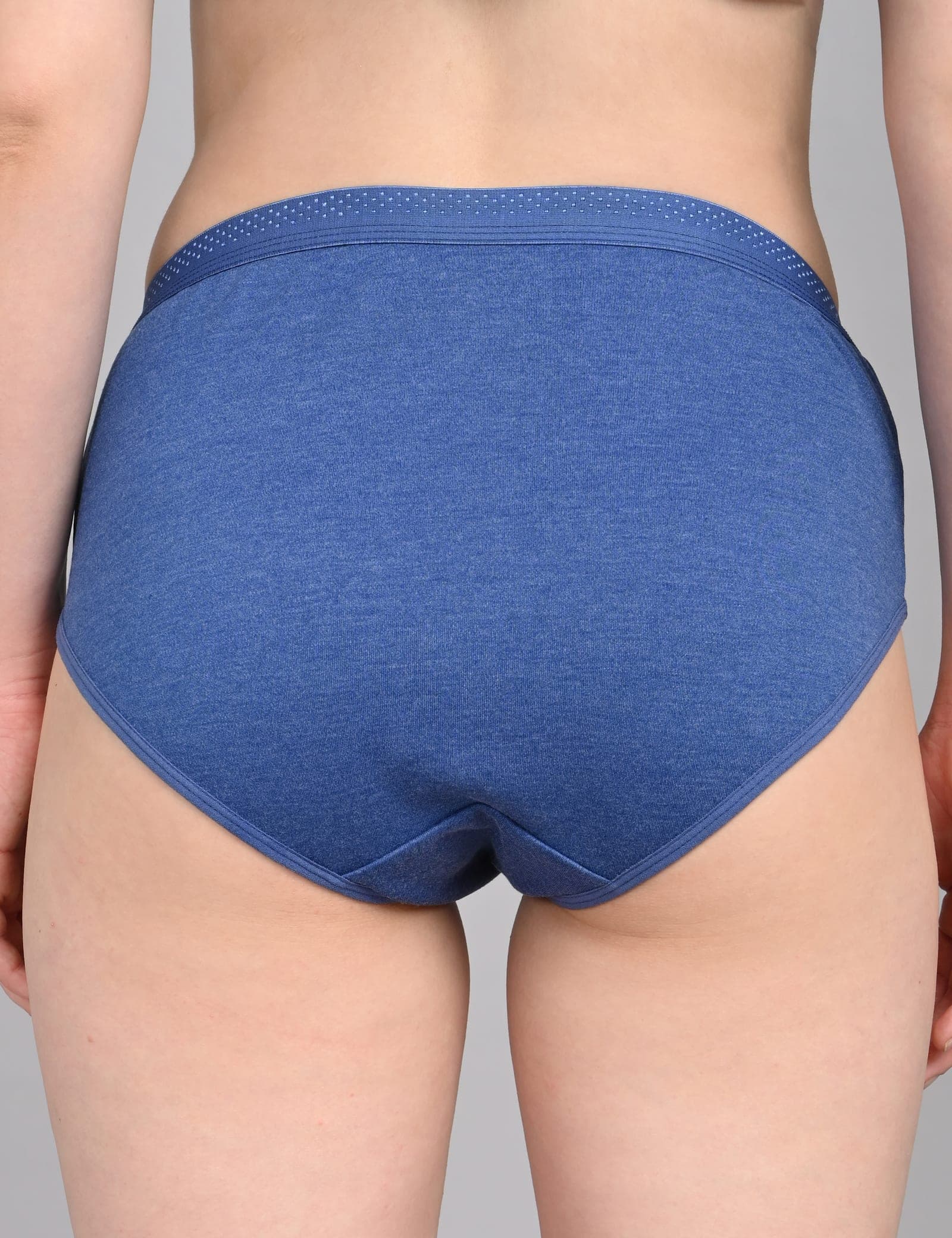 So Glamy Everyday Full Coverage Brief Panties for Women | Blue, back view