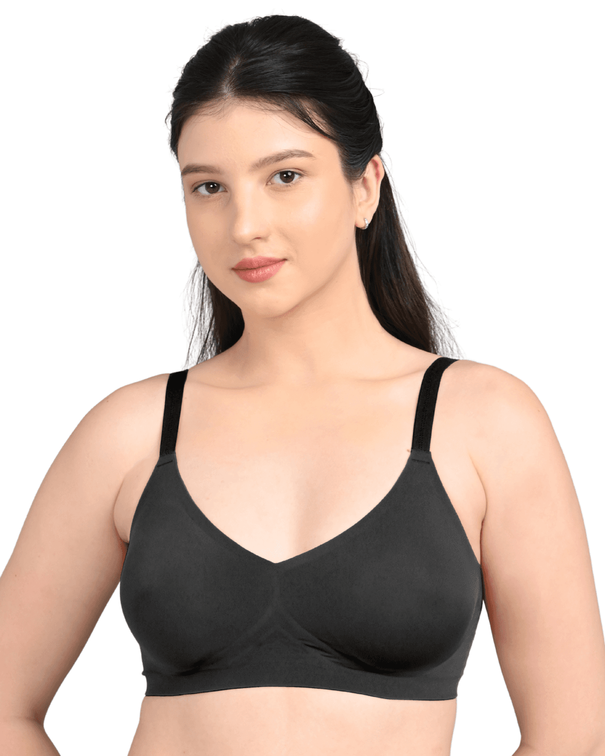 So Glamy seamless full coverage lightly padded bra in black