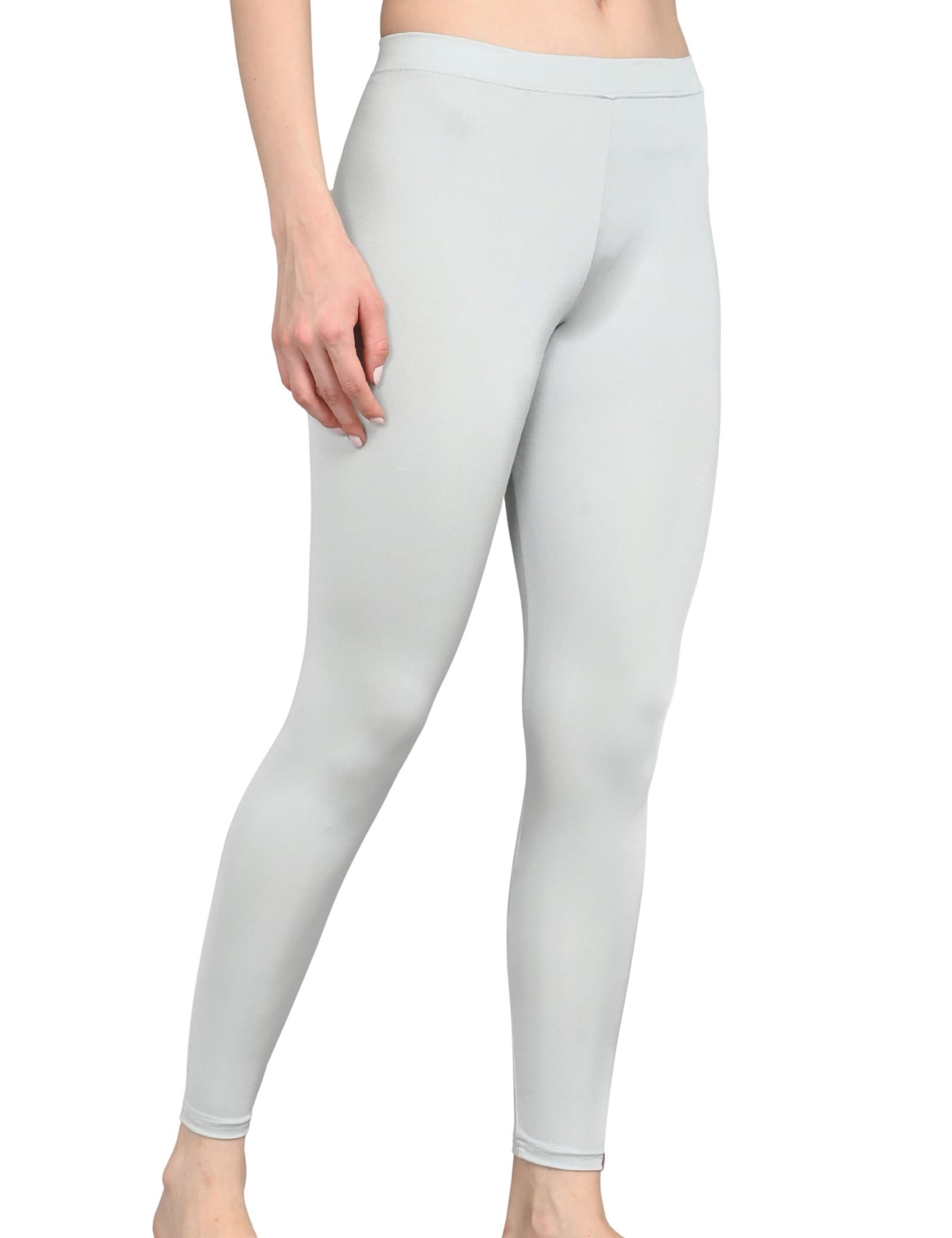 Cotton Lycra Shimmer Leggings in grey, side view