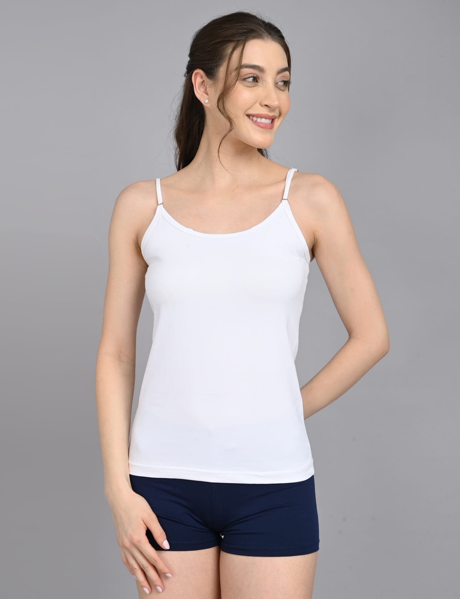 So Glamy white cotton camisole with adjustable straps