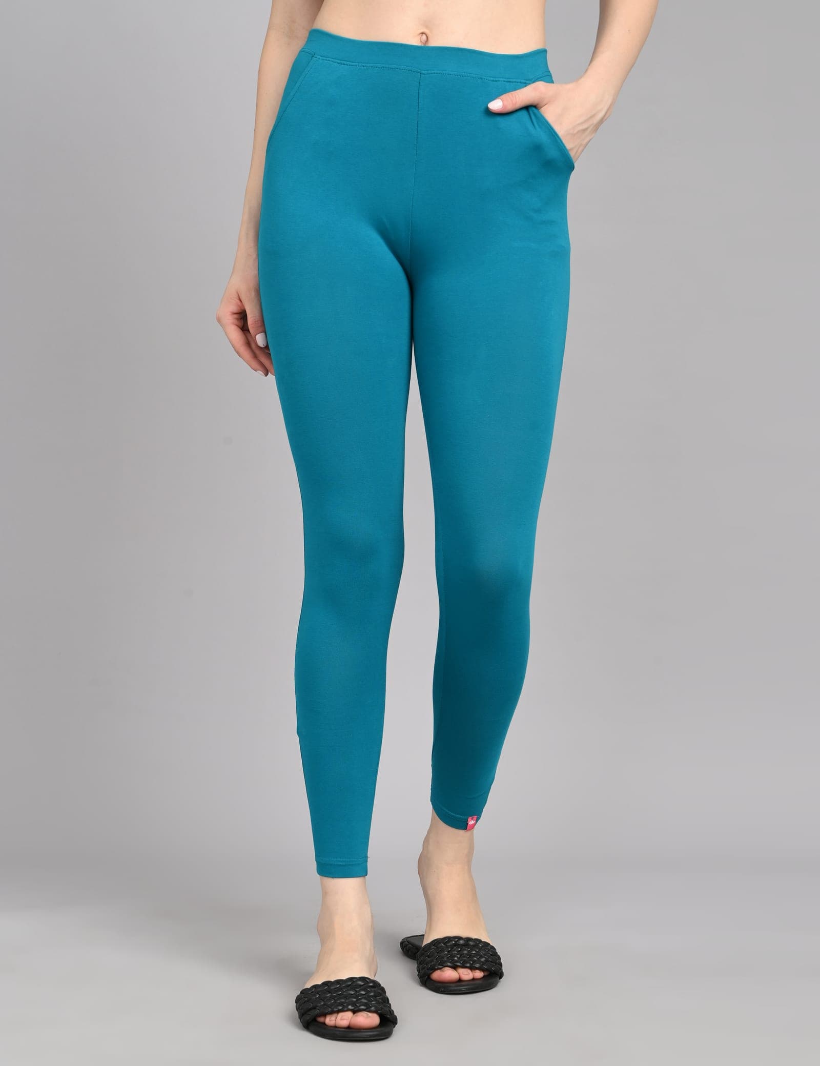 So Glamy teal blue cotton lycra leggings