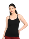 Camisole for Women | Adjustable Straps | Soft Breathable Fabric | Stretch Fit | Everyday Wear | Black