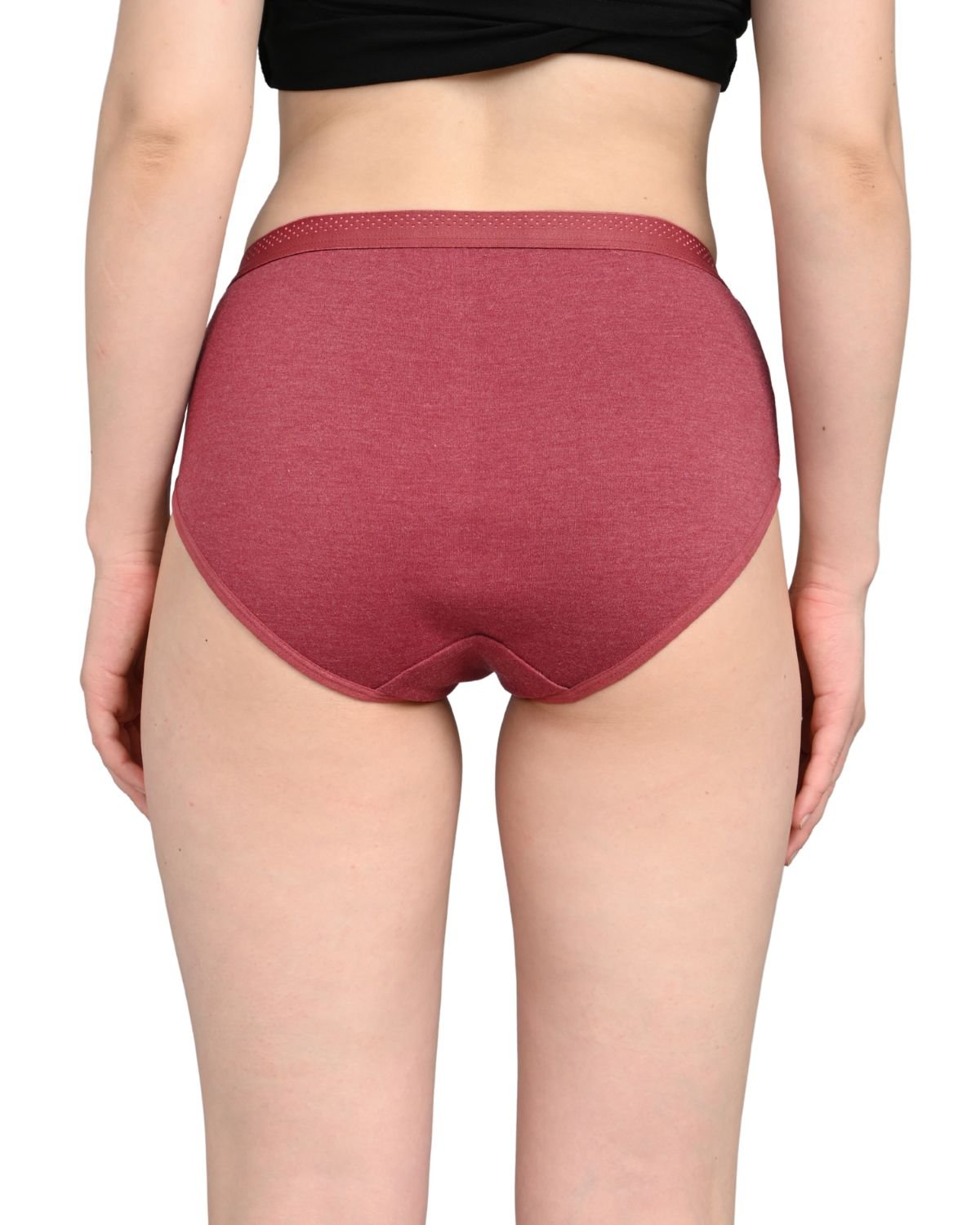Everyday Panties for Women | Brief Cut | Soft Breathable Fabric | Full Coverage Fit | No Visible Lines | Maroon Red - Image 2