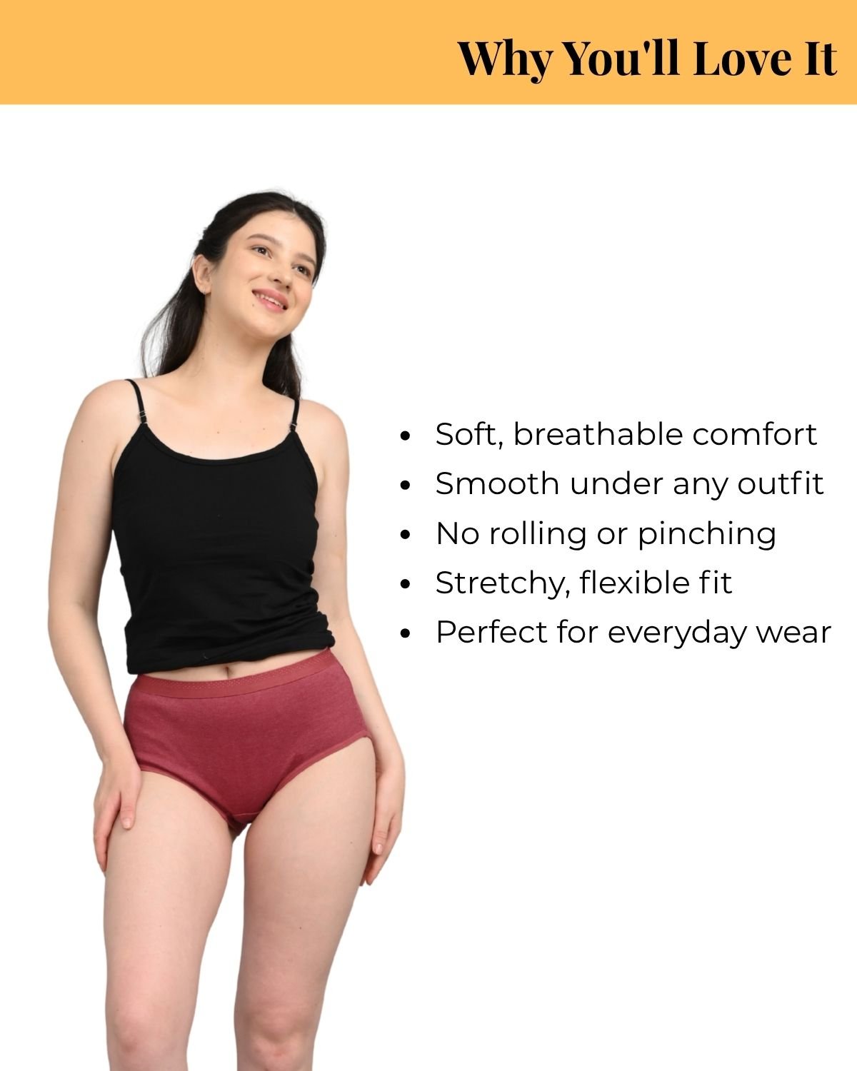 Everyday Panties for Women | Brief Cut | Soft Breathable Fabric | Full Coverage Fit | No Visible Lines | Maroon Red - Image 6