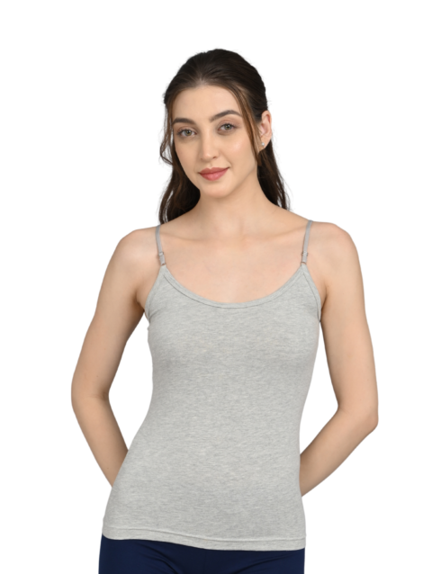 Camisole for Women | Adjustable Straps | Soft Breathable Fabric | Stretch Fit | Everyday Wear | Grey