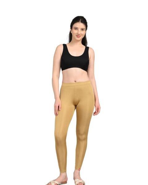Shimmer Leggings for Women | Stretchable Slim Fit | Daily & Party Wear | Fawn(Brown)