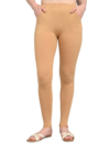 Cotton Leggings for Women with Pockets | Mid Waist | Slim Fit | Stretchable Everyday Wear | Honey Beige