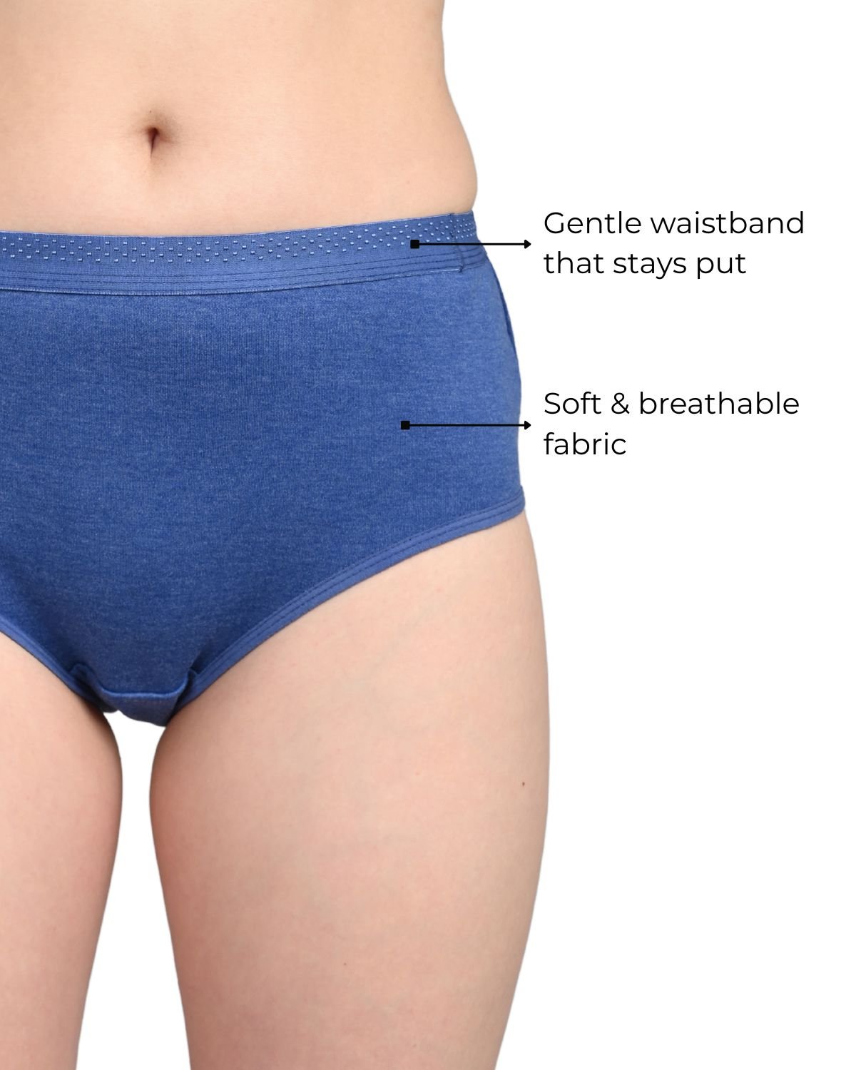 Everyday Panties for Women | Brief Cut | Soft Breathable Fabric | Full Coverage Fit | No Visible Lines | Blue - Image 4