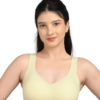 Seamless Sports Bra for Women | U-Shape Back | Light Support | Soft Stretch Fit | Light pastel yellow