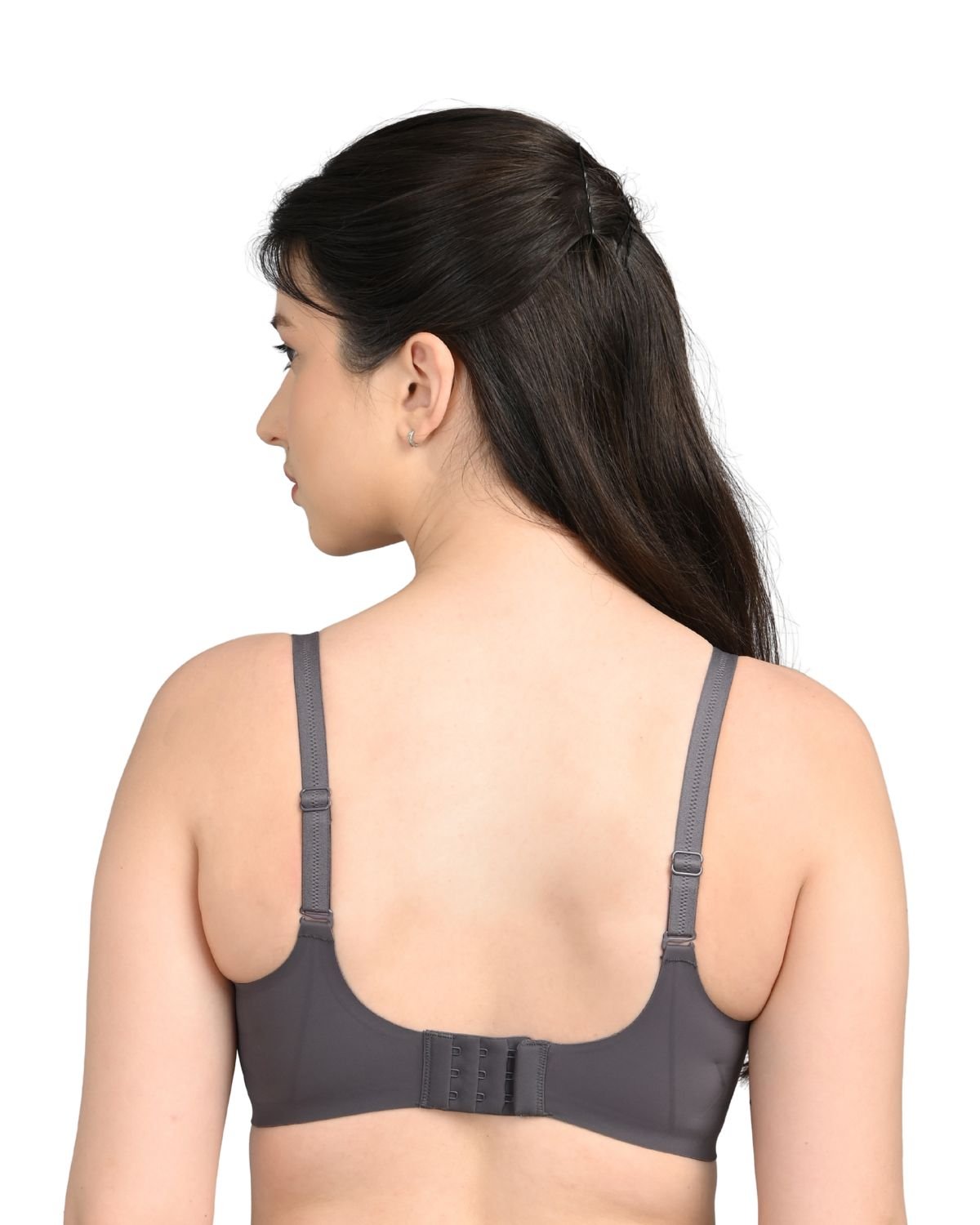 Seamless Full Coverage Light Padded Bra for Women | Smooth Fit | Invisible Under Clothes | Blakish Grey - Image 2