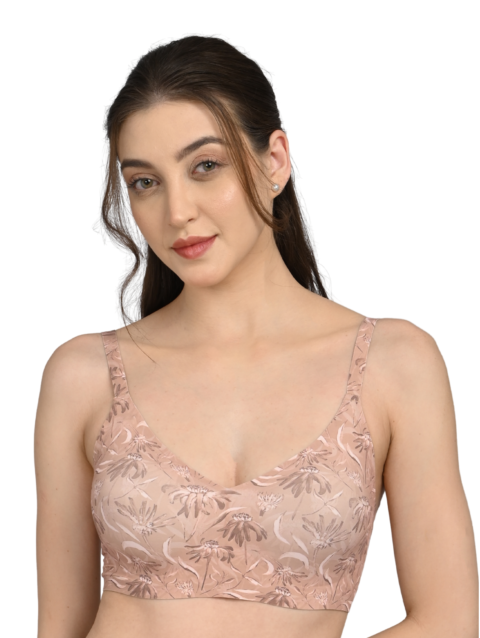 Seamless Full Coverage Light Padded Bra for Women | Smooth Fit | Invisible Under Clothes | Soft blush pink