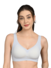 Seamless Sports Bra for Women | U-Shape Back | Light Support | Soft Stretch Fit | Light Gray