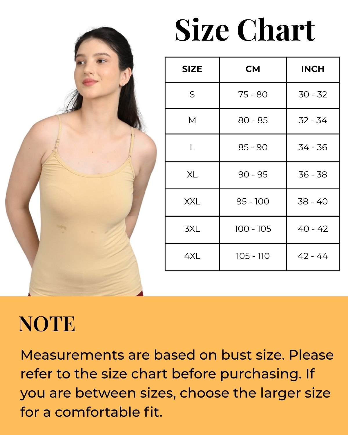Camisole for Women | Adjustable Straps | Soft Breathable Fabric | Stretch Fit | Everyday Wear | Begie and white | Pack of 2 - Image 4