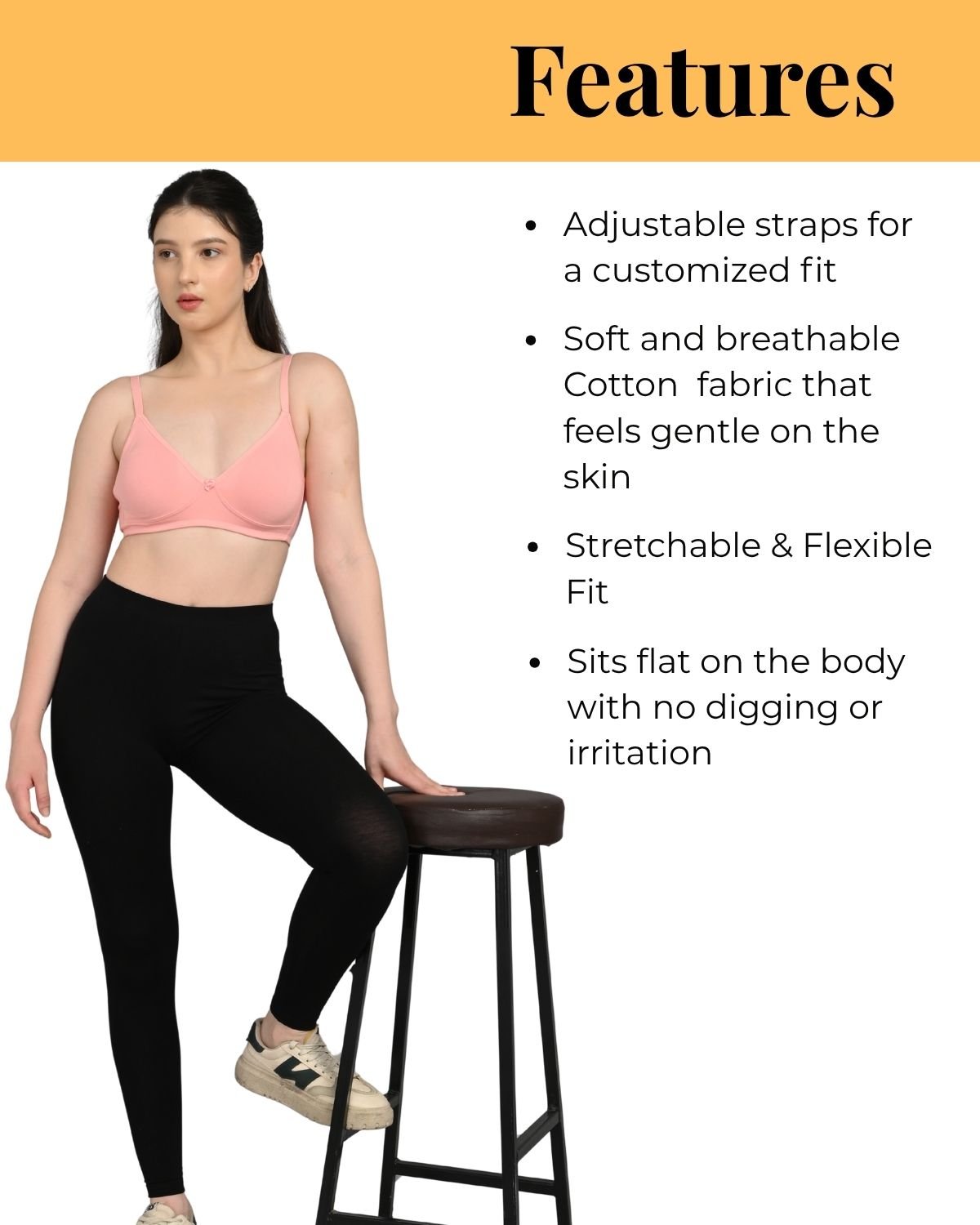 Full Coverage Cotton Bra for Women | Soft Breathable Fabric | Non-Padded | Everyday Support & Comfort | Red And Light Pink | Pack of 2 - Image 4